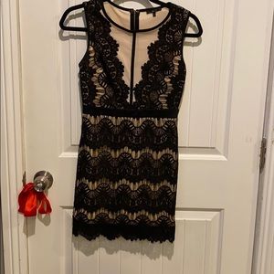 Black and Nude mini dress